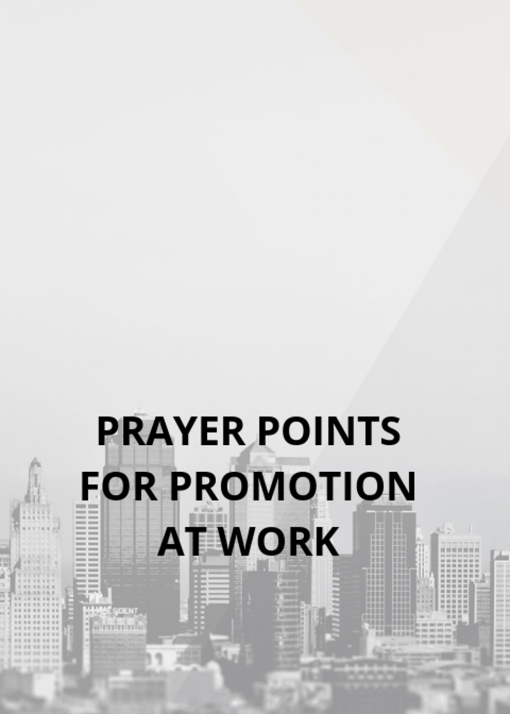 15 prayer points for promotion at work