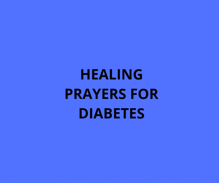 Healing Prayers For Diabetes