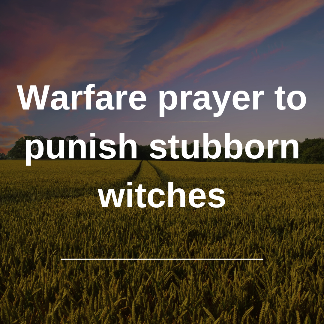 Warfare Prayer To Punish Stubborn Witches - Everyday Prayer Guide