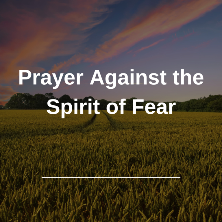 Prayer Against the Spirit of Fear