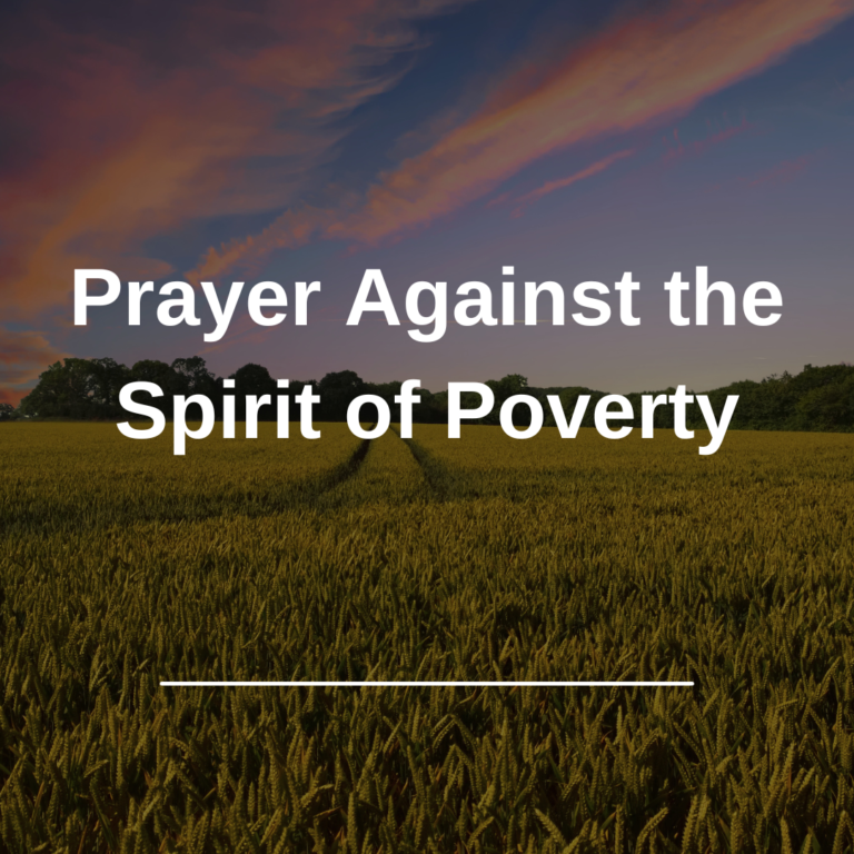 Prayer Against the Spirit of Poverty